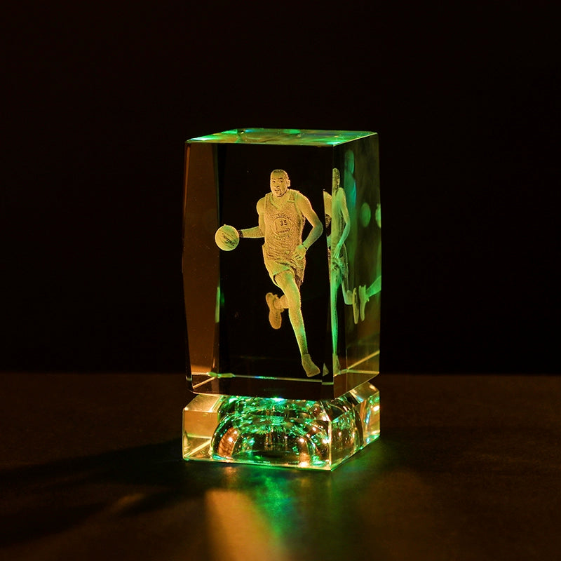 Luminous Crystal Brothers James Harden Kobe Ornaments  gifting by julia m Durant + colorful crystal base (gift bag)  