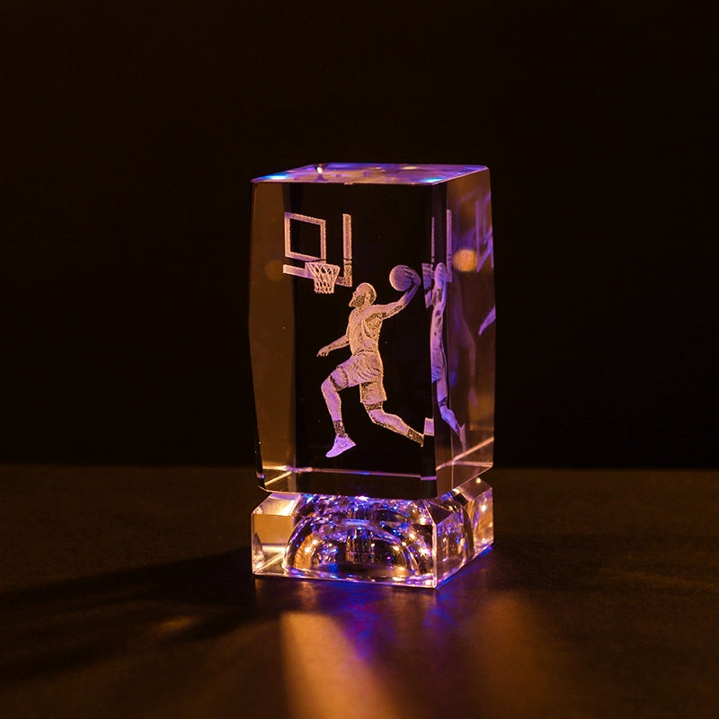 Luminous Crystal Brothers James Harden Kobe Ornaments  gifting by julia m Harden + colorful crystal base (gift bag)  