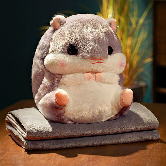 Delightful White Hamster Warm Hands Gift for All Occasions Hamster Gifting By Julia M [Gray Hamster] [Single Pillow-Warm Hands] 45 × 30cm  