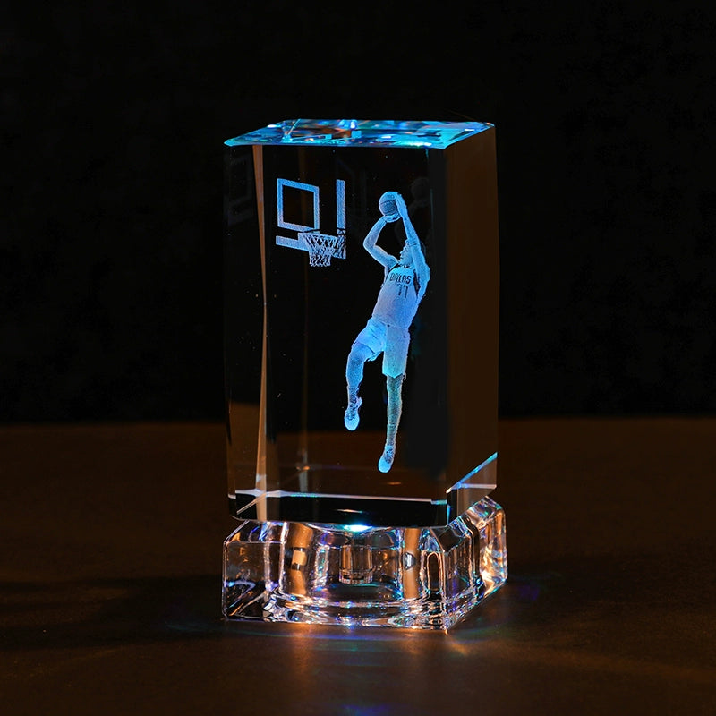 Luminous Crystal Brothers James Harden Kobe Ornaments  gifting by julia m Dongqiqi + colorful crystal base (gift bag)  