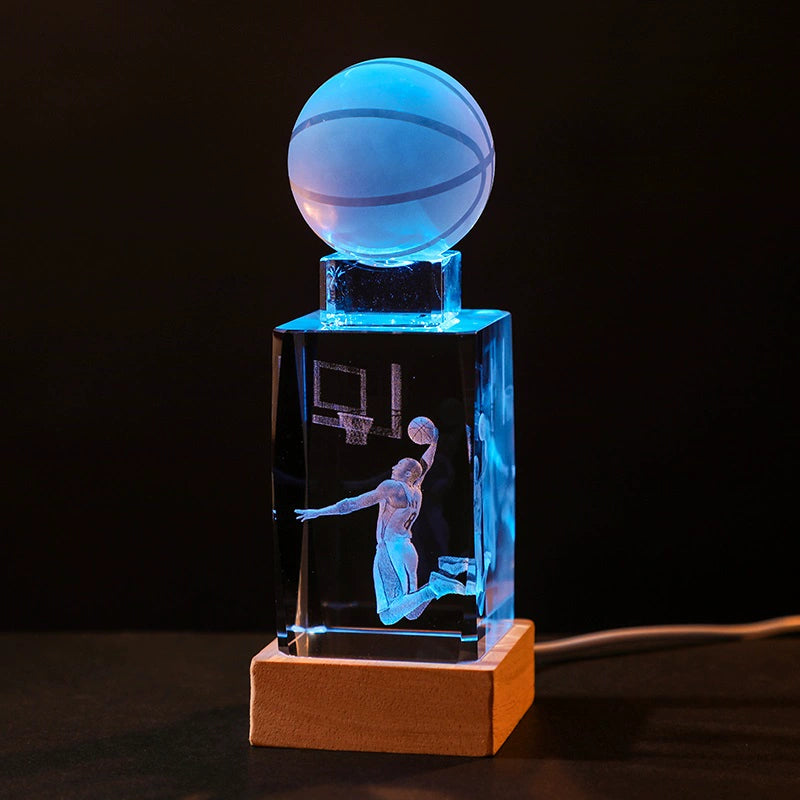 Luminous Crystal Brothers James Harden Kobe Ornaments  gifting by julia m No. 8 Kobe + basketball + colorful wooden base (gift bag)  