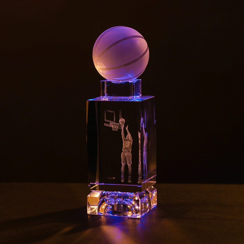 Luminous Crystal Brothers James Harden Kobe Ornaments  gifting by julia m Curry + basketball + colorful crystal base (gift bag)  