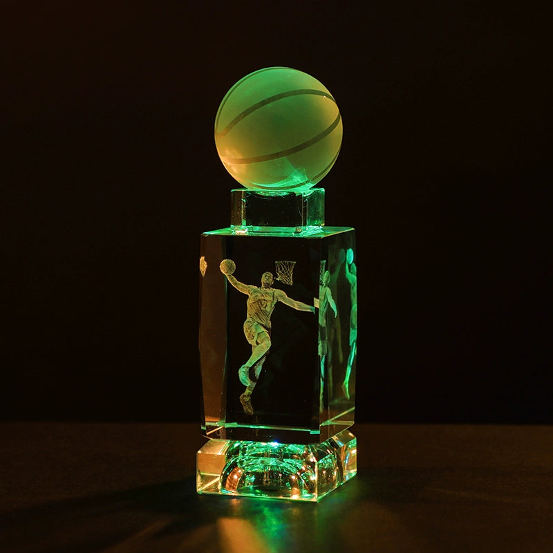 Luminous Crystal Brothers James Harden Kobe Ornaments  gifting by julia m James + basketball + colorful crystal base (gift bag)  