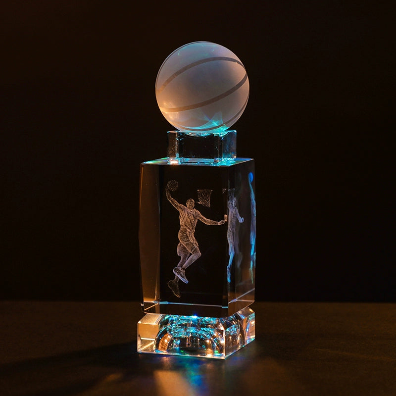 Luminous Crystal Brothers James Harden Kobe Ornaments  gifting by julia m McGrady + basketball + colorful crystal base (gift bag)  