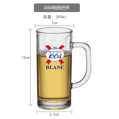 European Style Heat-Resistant Glass Beer Mug - 401ML to 500ML Capacity Craft Beer Mug Gifting By Julia M 1664 slim handle Cup  