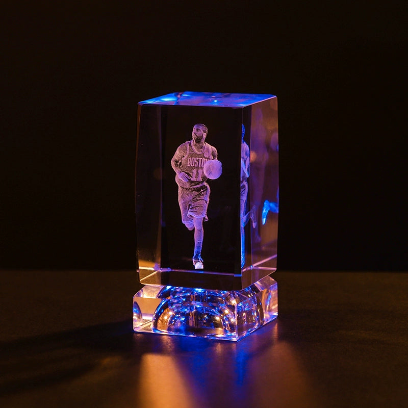 Luminous Crystal Brothers James Harden Kobe Ornaments  gifting by julia m Owen + colorful crystal base (gift bag)  