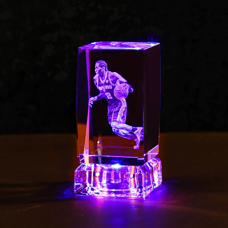 Luminous Crystal Brothers James Harden Kobe Ornaments  gifting by julia m Leonard + colorful crystal base (gift bag)  