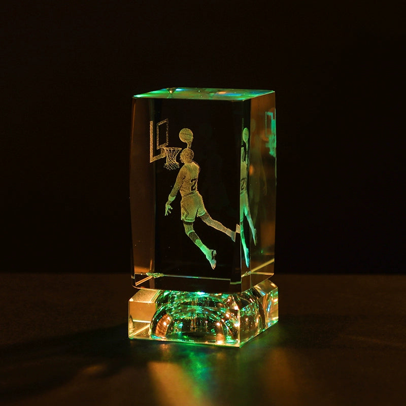 Luminous Crystal Brothers James Harden Kobe Ornaments  gifting by julia m Jordan + colorful crystal base (gift bag)  