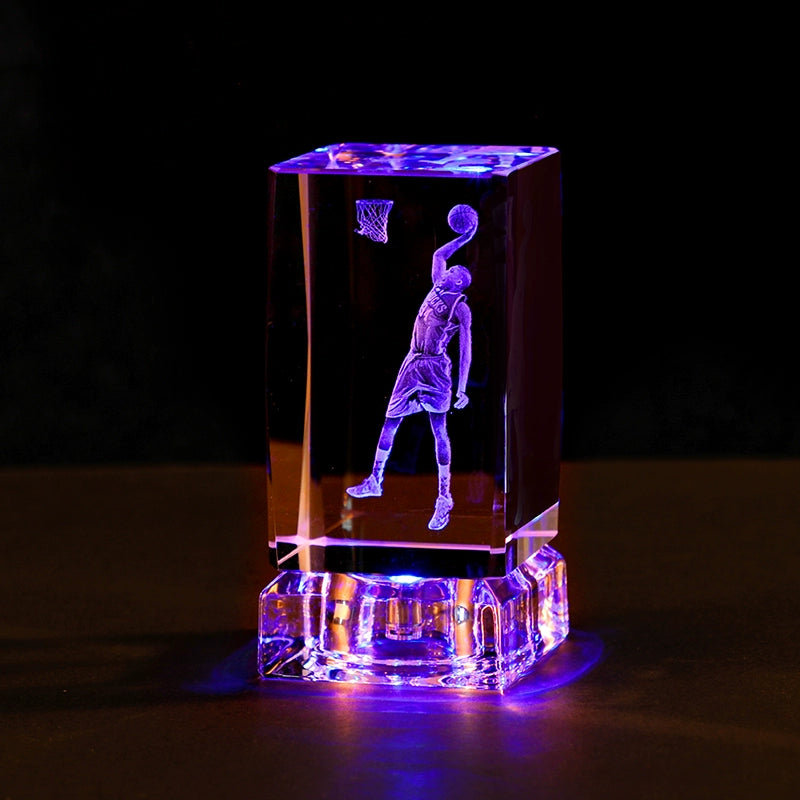 Luminous Crystal Brothers James Harden Kobe Ornaments  gifting by julia m Letter elder brother + colorful crystal base (gift bag)  