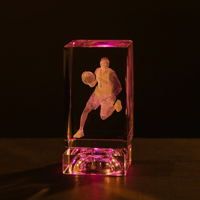 Luminous Crystal Brothers James Harden Kobe Ornaments  gifting by julia m Iverson + colorful crystal base (gift bag)  