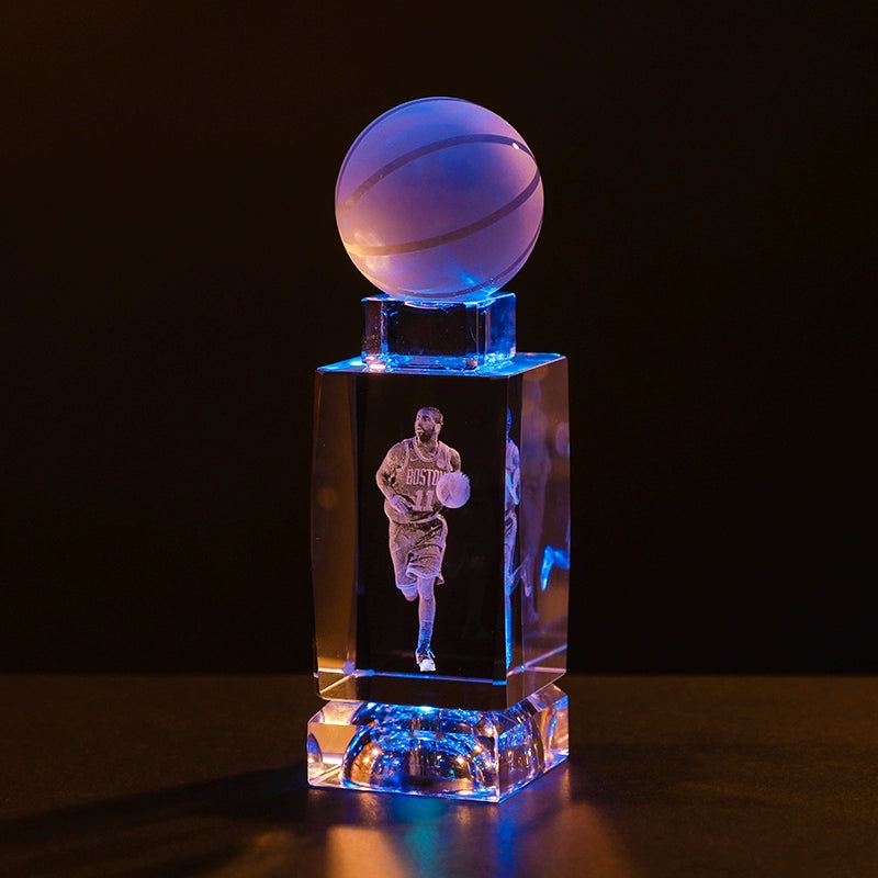 Luminous Crystal Brothers James Harden Kobe Ornaments  gifting by julia m Irving + basketball + colorful crystal base (gift bag)  