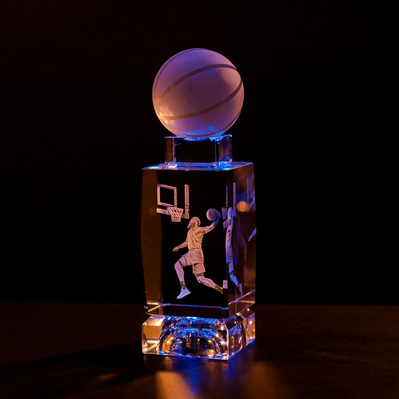 Luminous Crystal Brothers James Harden Kobe Ornaments  gifting by julia m Harden + basketball + colorful crystal base (gift bag)  