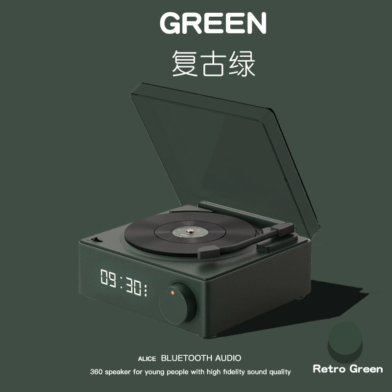 Gift for Girlfriend Niche Style Fancy Graduate Day  gifting by julia m Retro Green ~ Upgrade Bluetooth 5.0 + Creative Alarm Clock(Classy dust cover)  