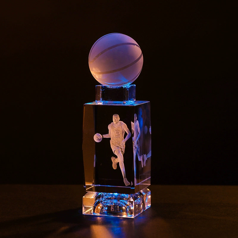 Luminous Crystal Brothers James Harden Kobe Ornaments  gifting by julia m Durant + basketball + colorful crystal base (gift bag)  