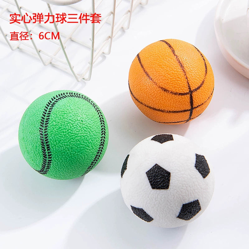 Toy Ball Teddy Corgi Golden Retriever Puppy Pet Dog  gifting by julia m Bite-resistant solid ball (three-piece)  