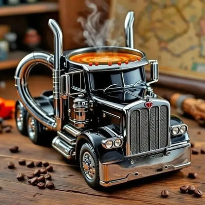 Durable Truck Coffee Mug Semi Truck Handcrafted Coffee Cup 11 Ounces Semi-trailer Shaped Semi-Truck Coffee Mugs For Men truck coffee mugs gifting by julia m