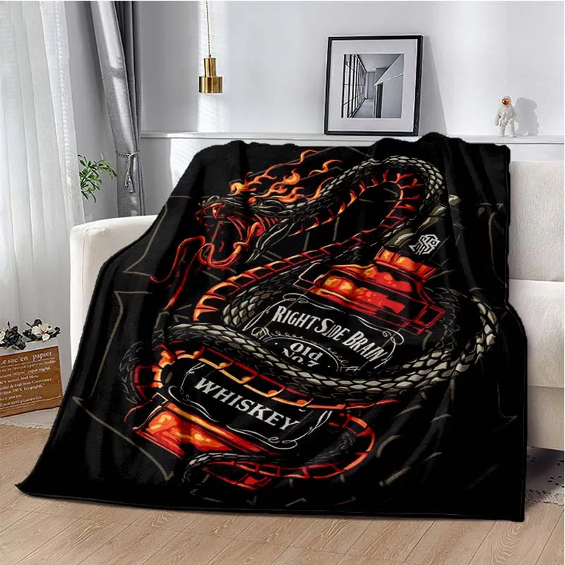 J-JACK DANIELS logo flannel blanket, soft and comfortable home decoration, bedroom, living room, sofa, bed blanket gifting by julia m