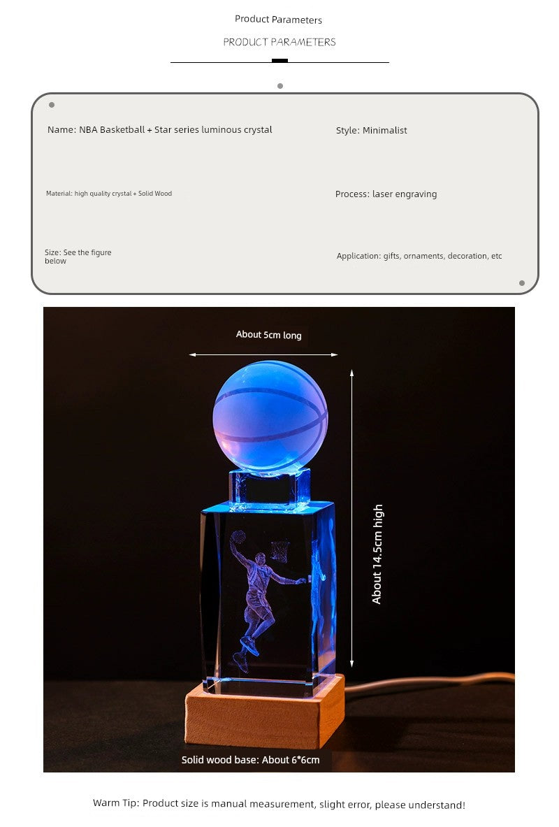 Luminous Crystal Brothers James Harden Kobe Ornaments  gifting by julia m   