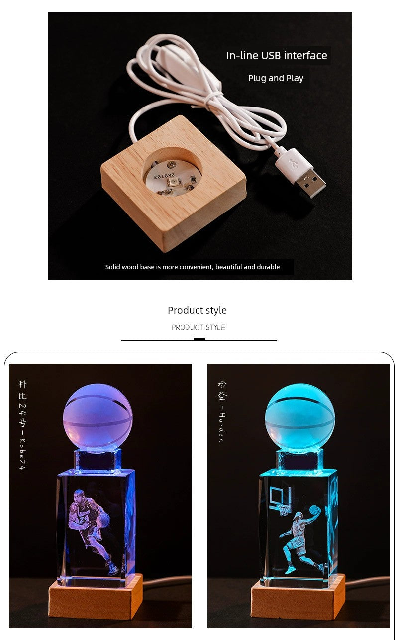 Luminous Crystal Brothers James Harden Kobe Ornaments  gifting by julia m   