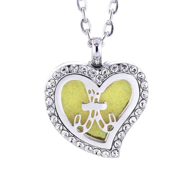 New Love Heart Aromatherapy Necklace: Luxe Essential Oil Perfume Locket 🕊️ Pendant gifting by julia m N2593  