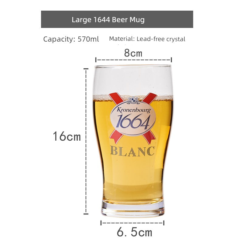 European Style Heat-Resistant Glass Beer Mug - 401ML to 500ML Capacity Craft Beer Mug Gifting By Julia M Large 1664 Beer Mug  