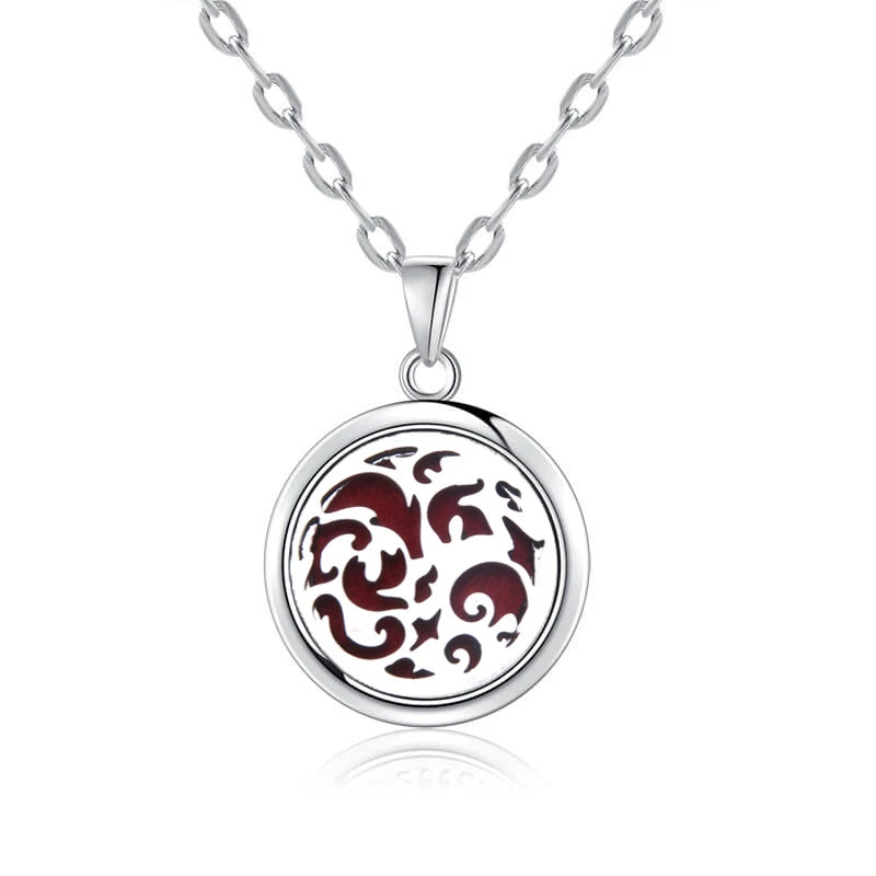 New Tree Of Life Aromatherapy Necklace Stainless Steel Essential Oil Diffuser Amulet Perfume Locket Pendant Women Jewelry Gift  gifting by julia m N2732-35  