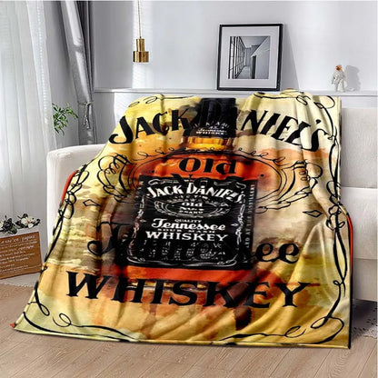 J-JACK DANIELS logo flannel blanket, soft and comfortable home decoration, bedroom, living room, sofa, bed blanket gifting by julia m 21 180cm by 230cm