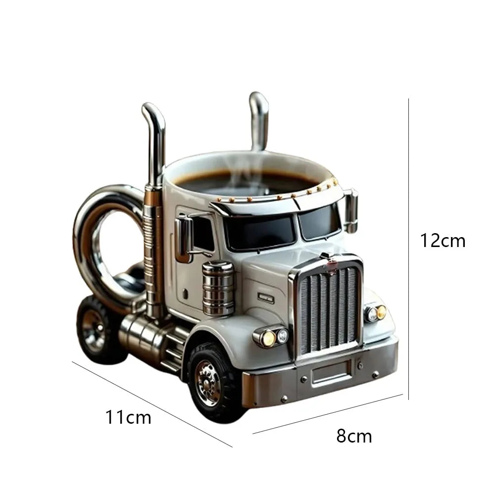 Durable Truck Coffee Mug Semi Truck Handcrafted Coffee Cup 11 Ounces Semi-trailer Shaped Semi-Truck Coffee Mugs For Men truck coffee mugs gifting by julia m