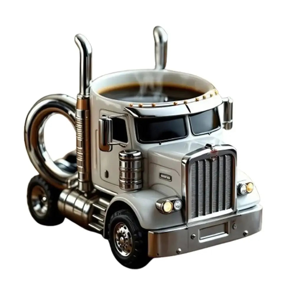 Durable Truck Coffee Mug Semi Truck Handcrafted Coffee Cup 11 Ounces Semi-trailer Shaped Semi-Truck Coffee Mugs For Men truck coffee mugs gifting by julia m