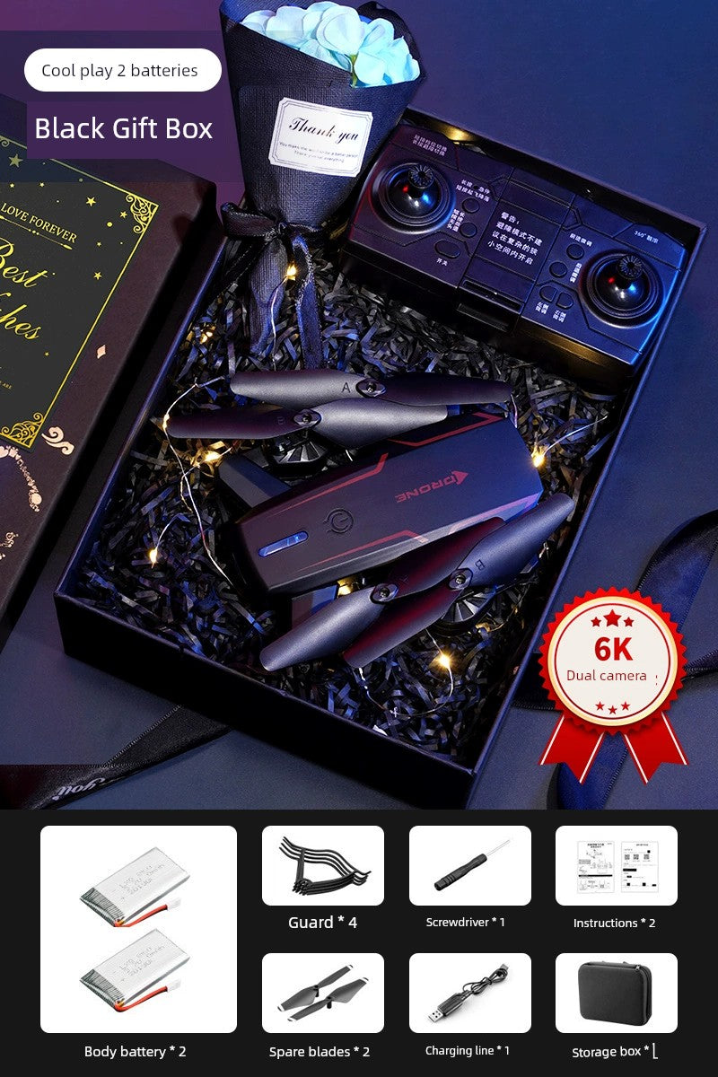 Gift for Brothers and Friends Elegant Men Graduate Day  gifting by julia m [Black Double Electric Gift Box] -6K HD Double Camera + One Button Lands  