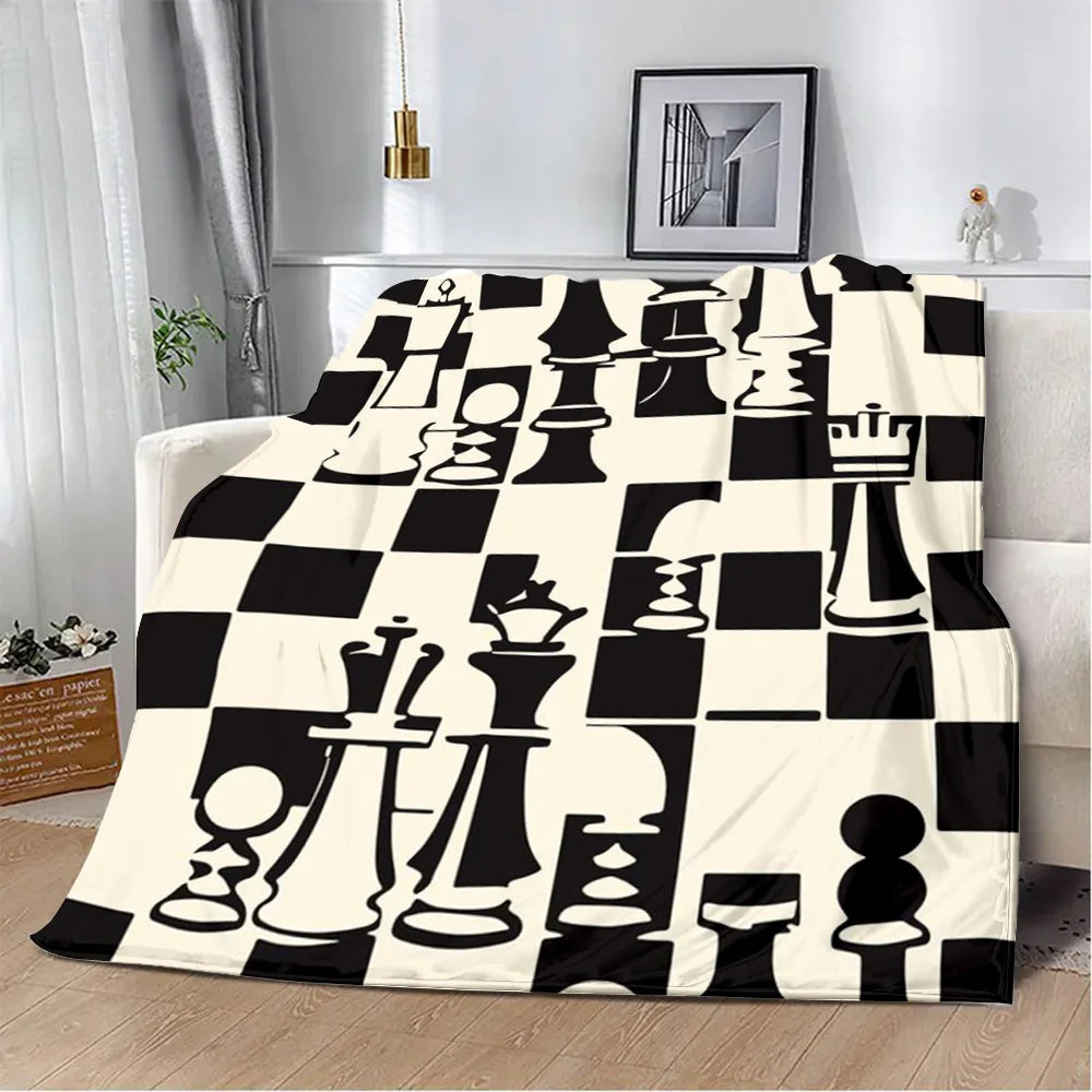 Chess Board Printed Blanket Picnic Blankets Warm Blanket Soft and Comfortable Blanket Home Travel Birthday Gift gifting by julia m 1531CS24831A1 102x127cm-Gai