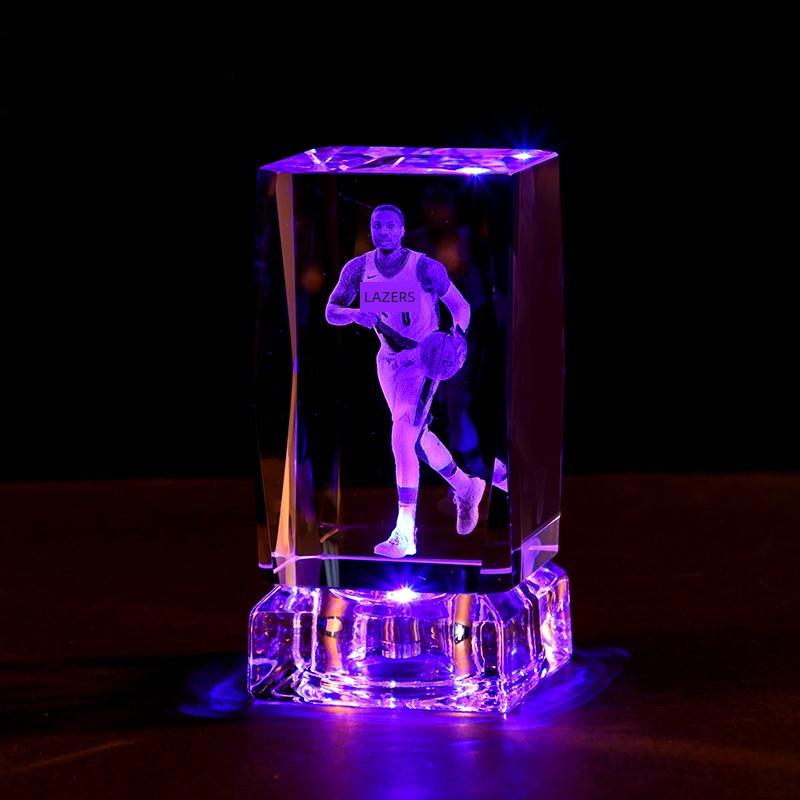 Luminous Crystal Brothers James Harden Kobe Ornaments  gifting by julia m Lilard + colorful crystal base (gift bag)  