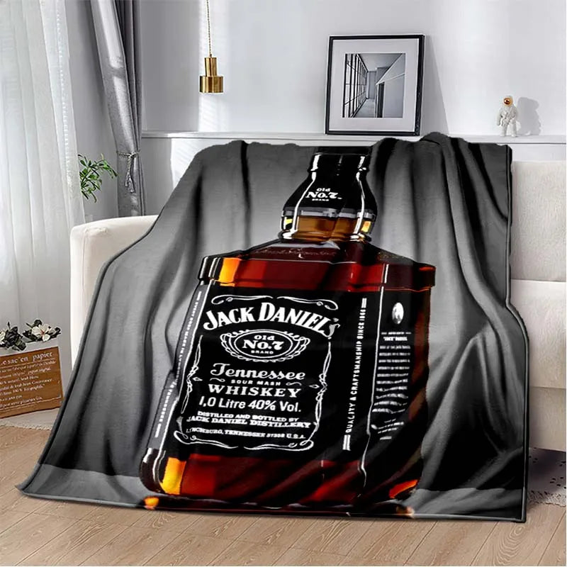 J-JACK DANIELS logo flannel blanket, soft and comfortable home decoration, bedroom, living room, sofa, bed blanket gifting by julia m 24 130cm by 150cm