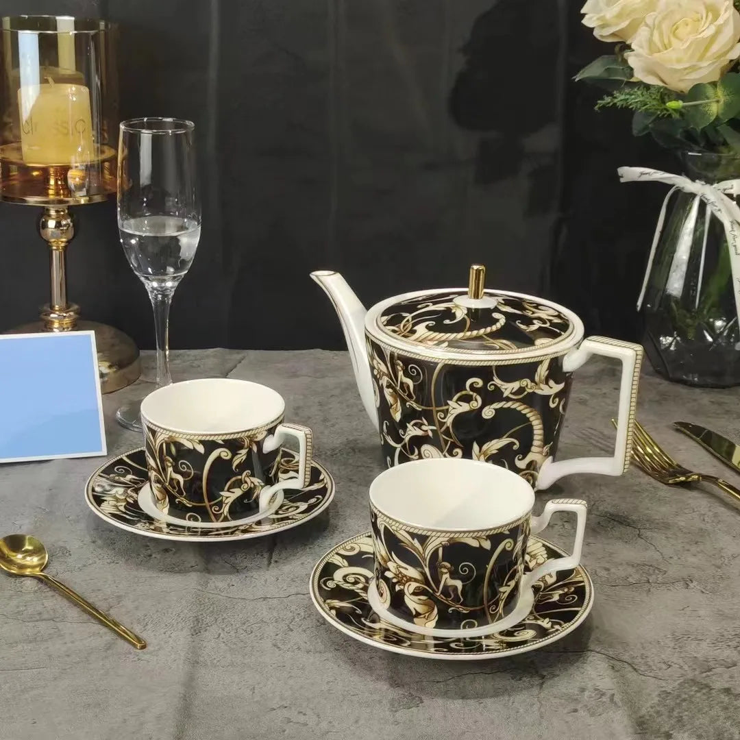 "Black Unicorn Series - Luxury Bone China Coffeeware & Tableware Set" Dinnerware Sets gifting by julia m   