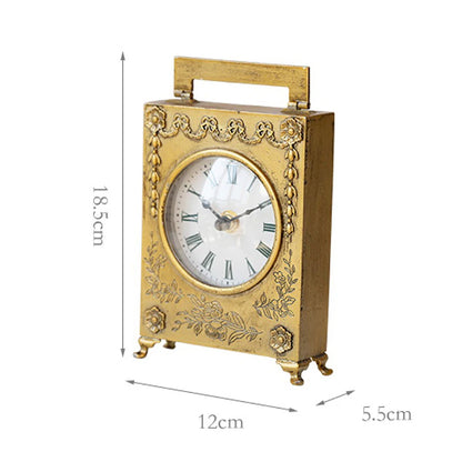 Metal Antique Gold Luxury Decoration Desk Table Clock  gifting by julia m   