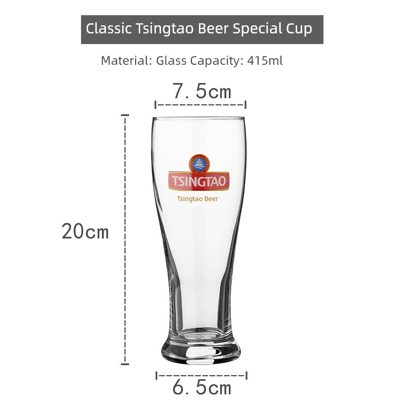 European Style Heat-Resistant Glass Beer Mug - 401ML to 500ML Capacity Craft Beer Mug Gifting By Julia M Classic Tsingtao Beer Special Cup  