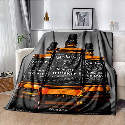 J-JACK DANIELS logo flannel blanket, soft and comfortable home decoration, bedroom, living room, sofa, bed blanket gifting by julia m 18 150cm by 200cm