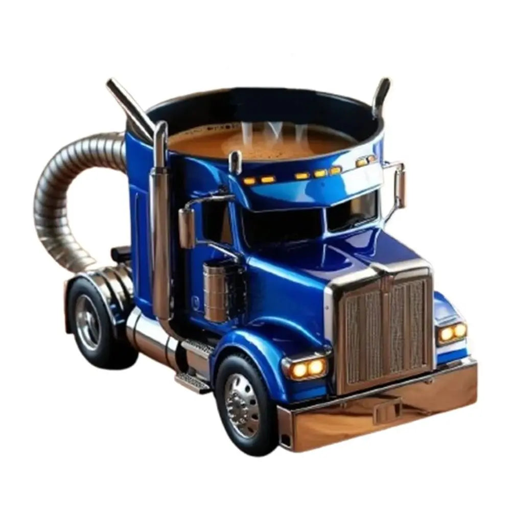 Durable Truck Coffee Mug Semi Truck Handcrafted Coffee Cup 11 Ounces Semi-trailer Shaped Semi-Truck Coffee Mugs For Men truck coffee mugs gifting by julia m