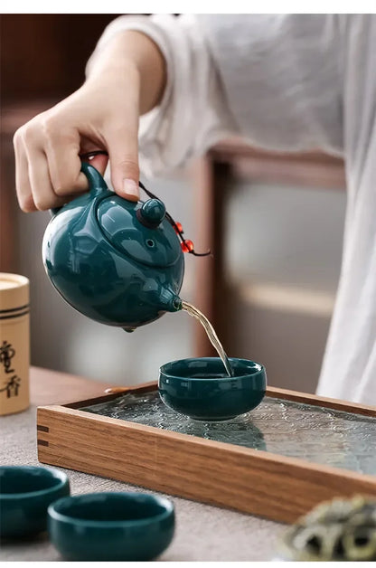 KungFu Tea Set Incense Burner Gift Box Ceremony One Pot Four Cups Can Sandalwood Incense Burner Chinese Ceramic Portable Tea Cup  gifting by julia m   