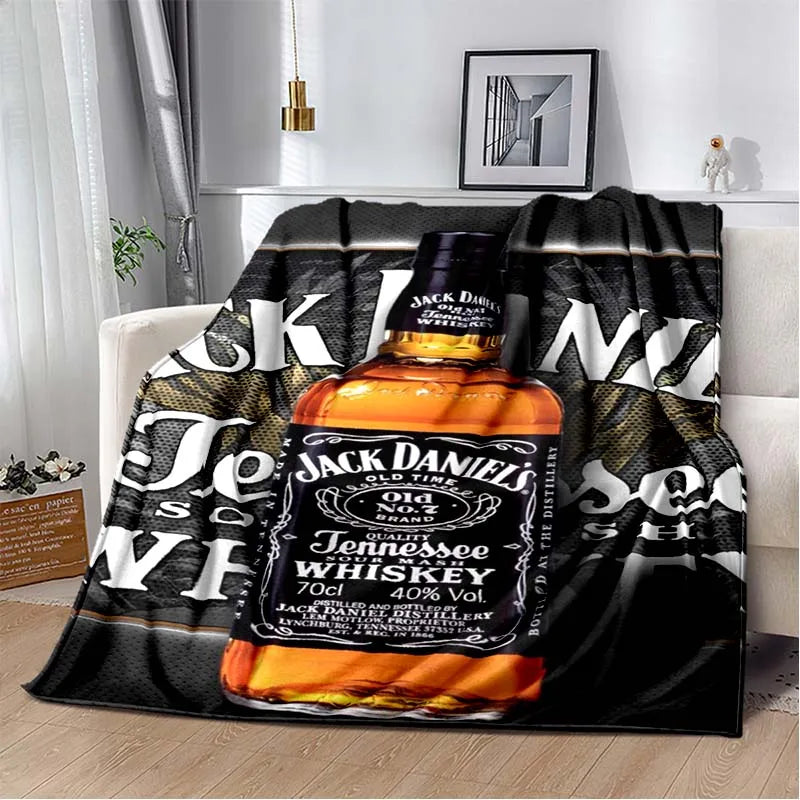 J-JACK DANIELS logo flannel blanket, soft and comfortable home decoration, bedroom, living room, sofa, bed blanket gifting by julia m