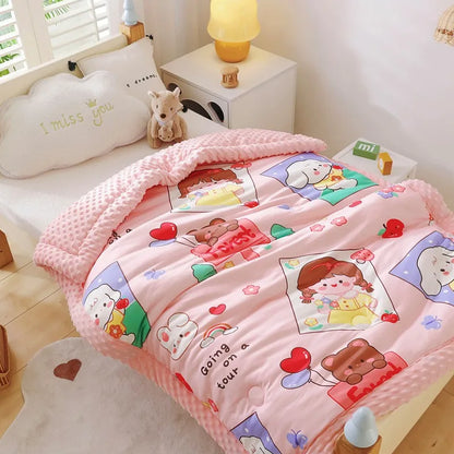 Winter Warm Baby Quilt Comforter Quilted Blanket Summer Soft Nap Cover Bed Thick Blanket Newborn Infant Swaddle Wrap Bedding Gifting By Julia M Color as photo 100x120cm 0.75kg CHINA