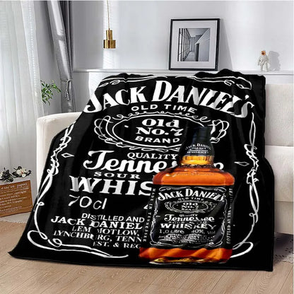 J-JACK DANIELS logo flannel blanket, soft and comfortable home decoration, bedroom, living room, sofa, bed blanket gifting by julia m