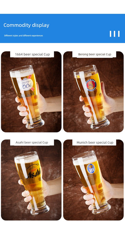 European Style Heat-Resistant Glass Beer Mug - 401ML to 500ML Capacity Craft Beer Mug Gifting By Julia M   