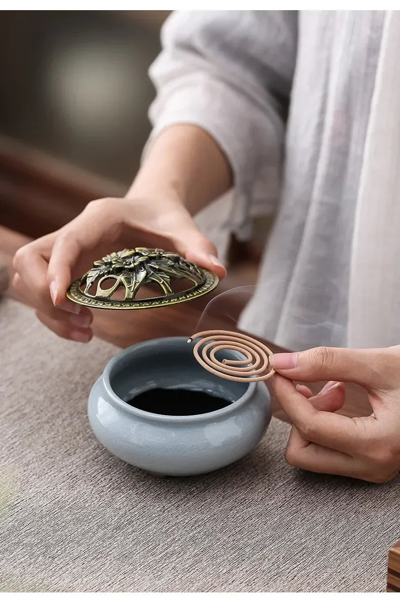 KungFu Tea Set Incense Burner Gift Box Ceremony One Pot Four Cups Can Sandalwood Incense Burner Chinese Ceramic Portable Tea Cup  gifting by julia m   