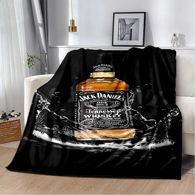 J-JACK DANIELS logo flannel blanket, soft and comfortable home decoration, bedroom, living room, sofa, bed blanket gifting by julia m 16 130cm by 150cm