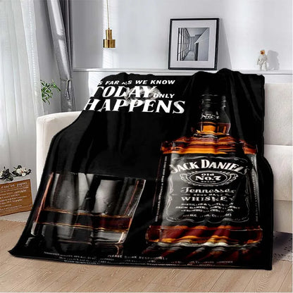 J-JACK DANIELS logo flannel blanket, soft and comfortable home decoration, bedroom, living room, sofa, bed blanket gifting by julia m 17 180cm by 230cm