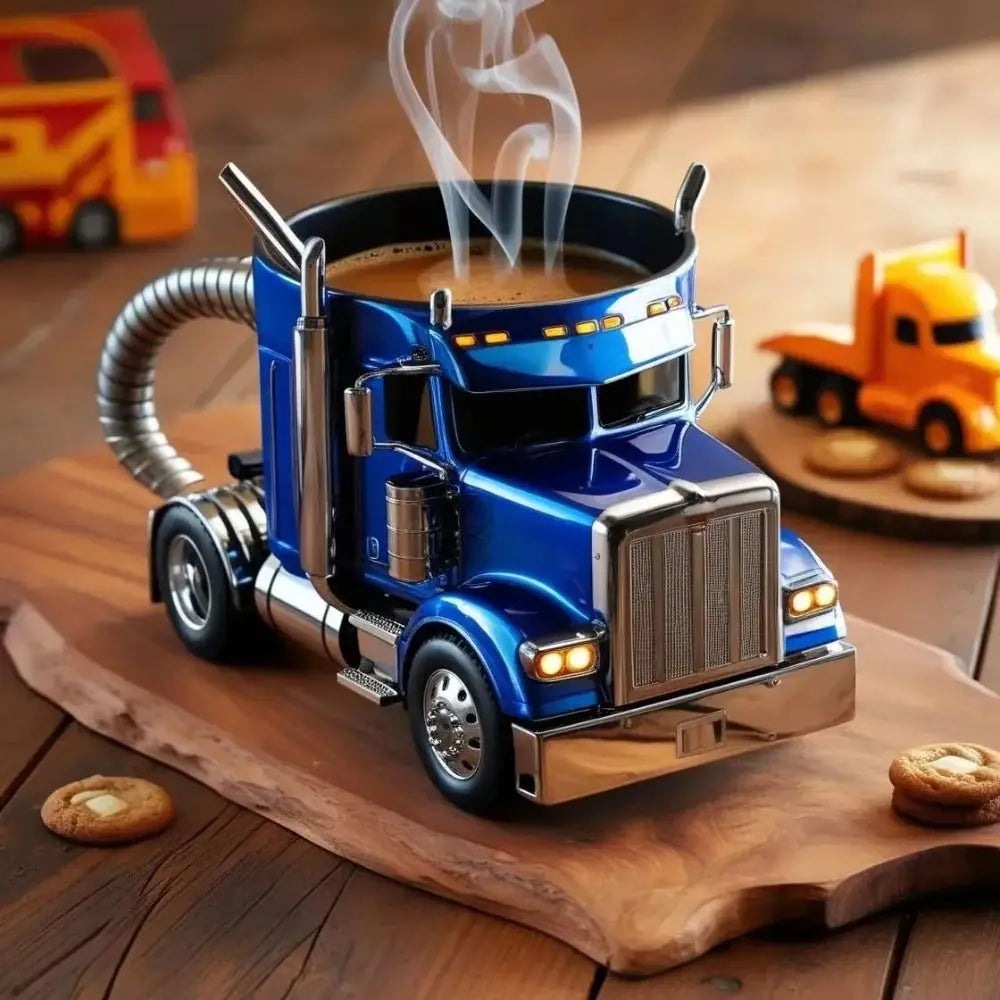 Durable Truck Coffee Mug Semi Truck Handcrafted Coffee Cup 11 Ounces Semi-trailer Shaped Semi-Truck Coffee Mugs For Men truck coffee mugs gifting by julia m