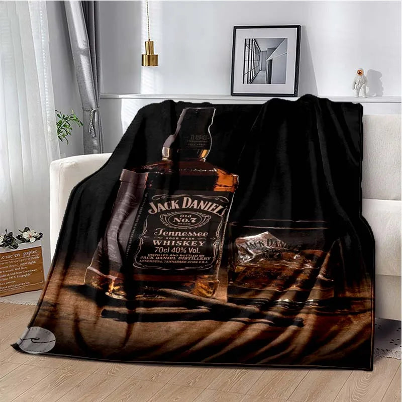 J-JACK DANIELS logo flannel blanket, soft and comfortable home decoration, bedroom, living room, sofa, bed blanket gifting by julia m 20 130cm by 150cm