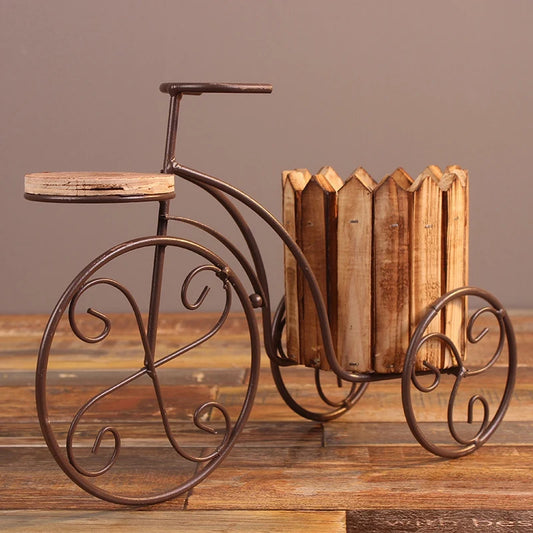 Desktop Planter Garden Pot Garden Supplies Home Decoration European Wrought Iron Bicycle Flower Stand Flower Pot Craft Gifting By Julia M