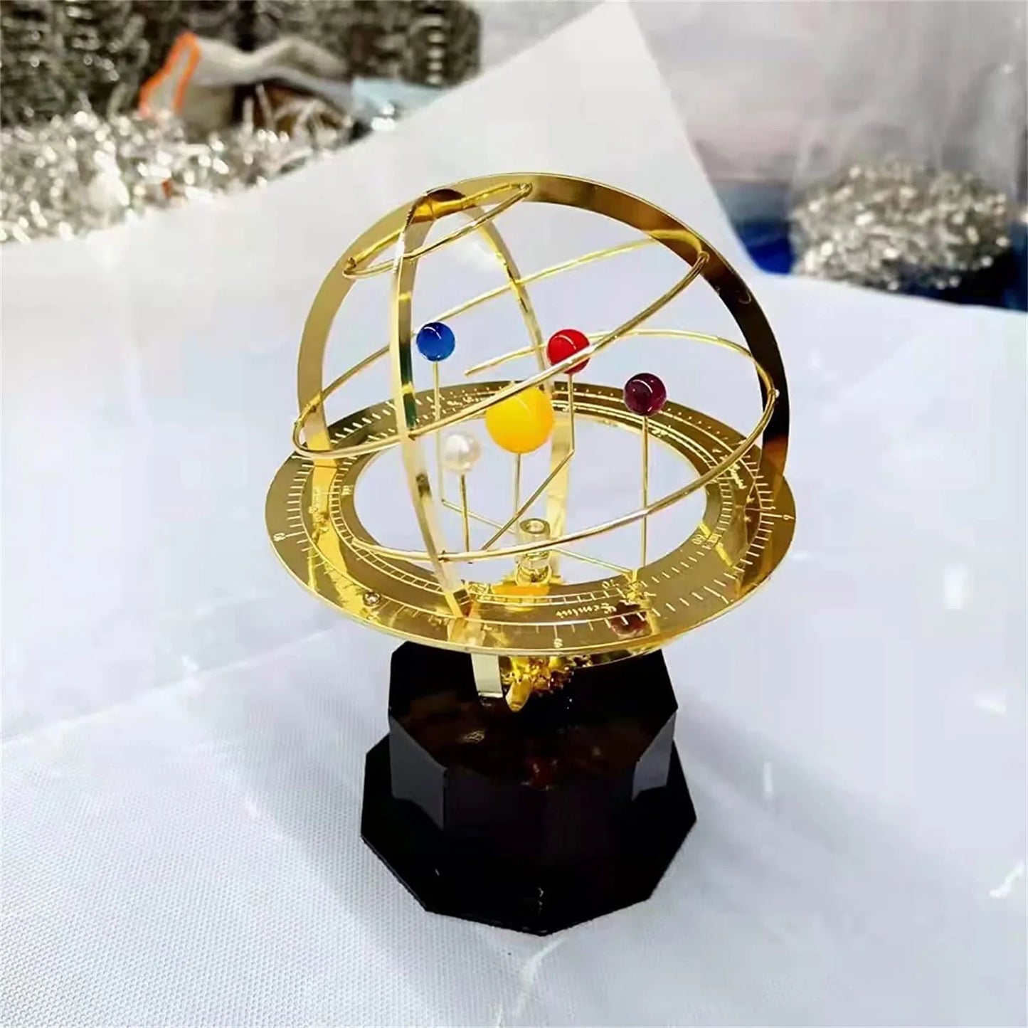 Rotating Solar System Metal Ornament for Indoor Decoration Science Art Decoration gifting by julia m Multicolor One Size 